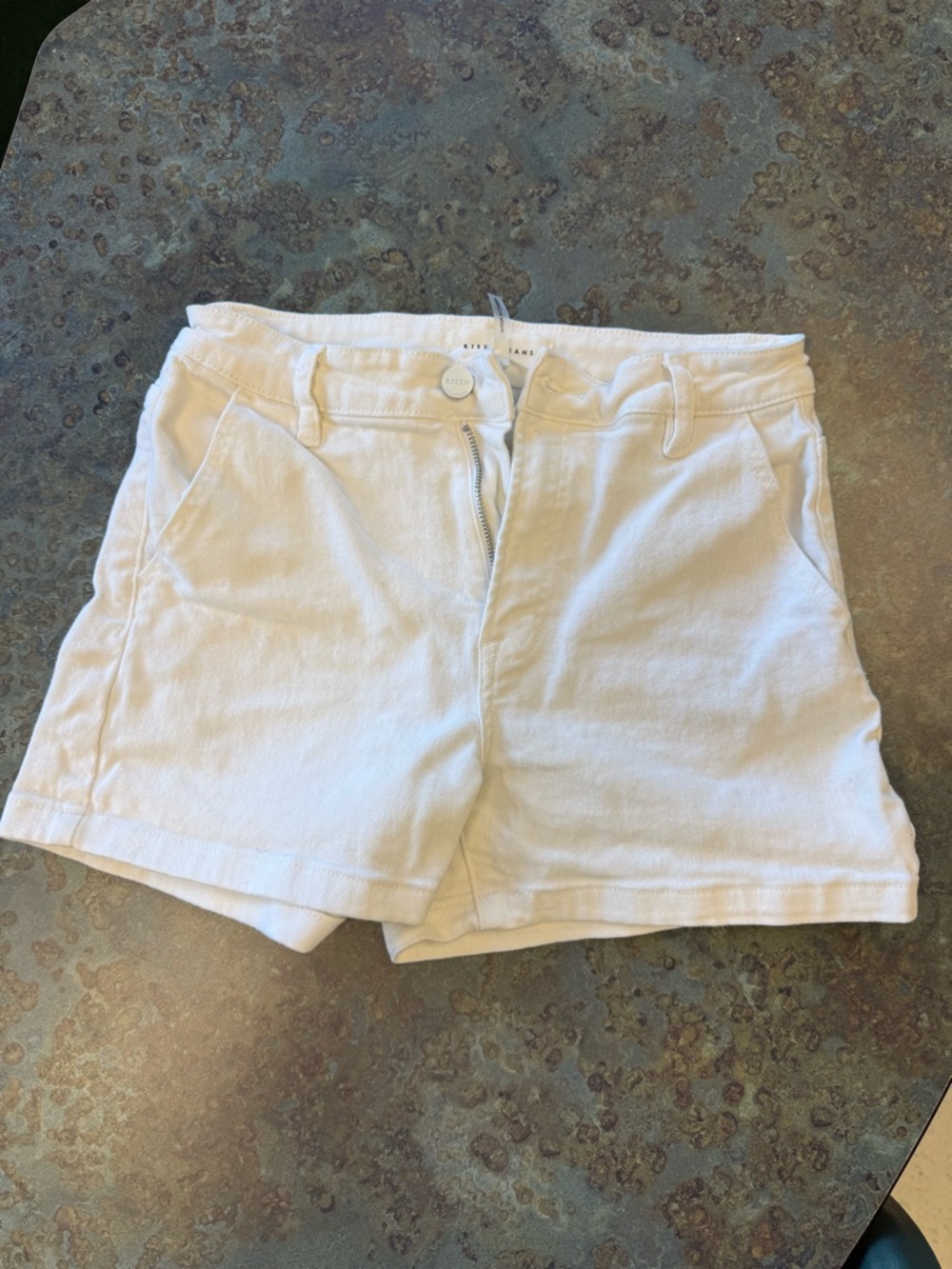 Women’s White Denim Jean Shorts with Front Pockets